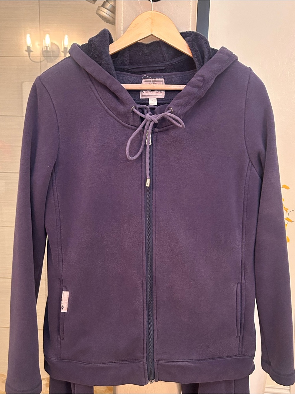 UGG Women's Deep Blue Hooded Zip Fleece Jacket